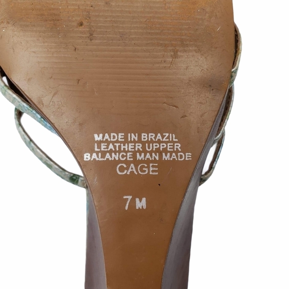 Carlos Santana | Cage Mint Leather Snake Wedges 7 - Picture 7 of 9